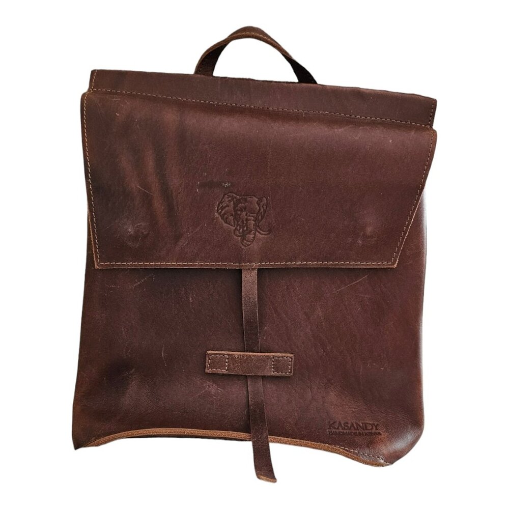 Kasandy Backpack Brown Leather Western Cowgirl Elephant Ethical Fair Trade